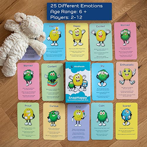 MindPanda | SnapHappy Juego de tarjetas flash a juego 4 en 1 Juego de educación emocional para niños Juego familiar hilarantemente divertido Iniciadores de conversación significativos