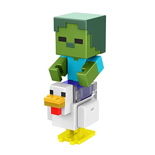 Minecraft Jinete avícola zombie Figura de acción, juguete +6 años (Mattel HDV09)