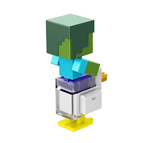 Minecraft Jinete avícola zombie Figura de acción, juguete +6 años (Mattel HDV09)