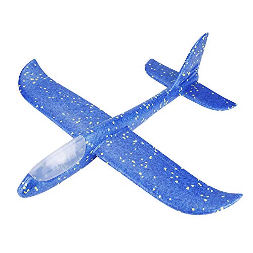 Mini Juguete Planeador de Lanzamiento, Flexible y Duradero, con Luces de Cielo Nocturno de Equilibrio de Acero para Niños y Adolescentes (Blue)