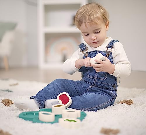 Miniland - Árbol sensorial encajable. Juguete sensorial para bebés de 12 a 24 Meses Fabricado en España con Materiales reciclados y reciclables. Colección Feel to Learn.