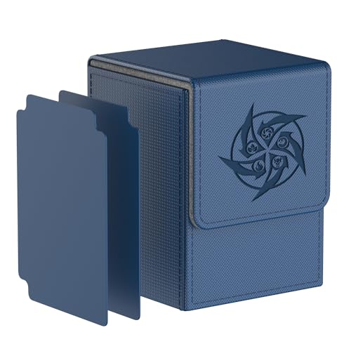 MIXPOET Deck Box Compatible con Cartas MTG, Incluye 2 Card Dividers por Deck Holder Case, Caja Cartas Se Adapta an hasta 110 TCG Tarjeta - Whirlpool (Azul)