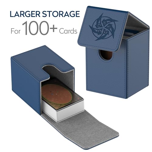 MIXPOET Deck Box Compatible con Cartas MTG, Incluye 2 Card Dividers por Deck Holder Case, Caja Cartas Se Adapta an hasta 110 TCG Tarjeta - Whirlpool (Azul)