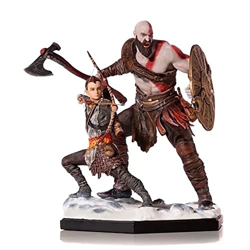 Modelo de Personaje, Figura de acción de God of War Kratos Padre e Hijo, decoración de Modelo de Estatua Hecha a Mano 1/10, Adecuada for Mayores de 6 años, Altura 20 cm