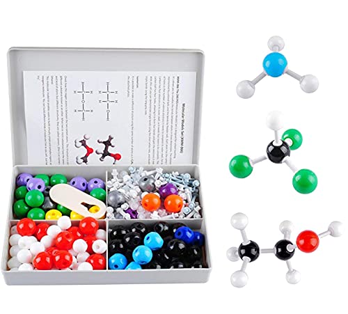 Modelo Molecular de Química Kit de Estructura de bioquímica básica, Kit de Moléculas Orgánicas para Maestros Estudiantes Científico Clase de Químoca Poweka (240PCS)