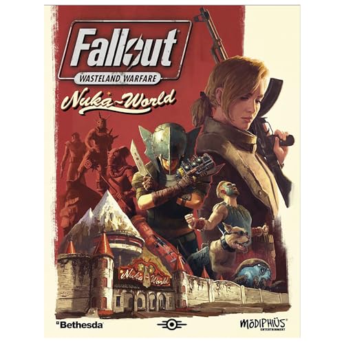 Modiphius Entertainment: Fallout: Wasteland Warfare - Nuka World Rules - Expansión de RPG, folleto y nuevas tarjetas, sistema de campañas, juego de rol