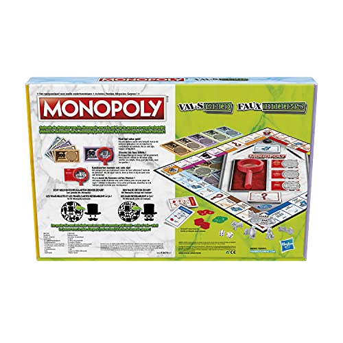 Monopoly Dinero Falso - Juego de Mesa edición Belga para familias y niños a Partir de 8 años con Detector Mr. Monopolys para Grabar Dinero falsificado y Tarjetas Falsas para 2-6 Jugadores