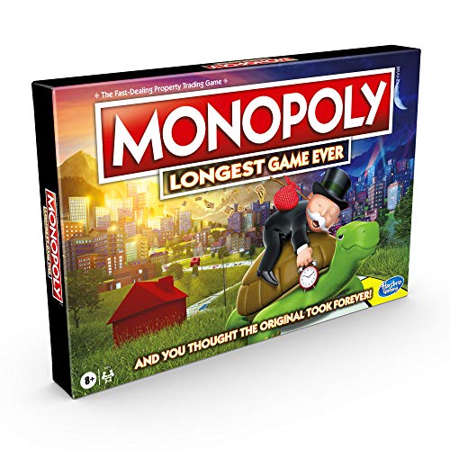 Monopoly Juego más largo de la historia, juego clásico de monopolio con juego extendido, juego de mesa monopolio para edades de 8 años en adelante [exclusivo de Amazon] - Exclusivo de Amazon