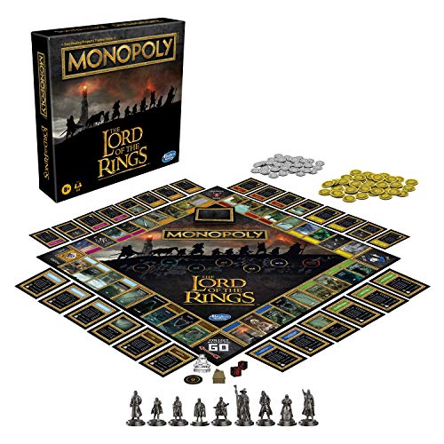 Monopoly: The Lord of The Rings Edition Board Game Inspired by The Movie Trilogy, Play as a Member of The Fellowship, For Kids Ages 8 and Up