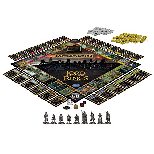 Monopoly: The Lord of The Rings Edition Board Game Inspired by The Movie Trilogy, Play as a Member of The Fellowship, For Kids Ages 8 and Up