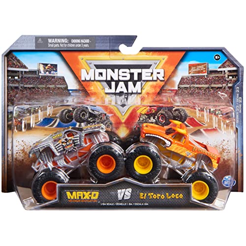 Monster Jam - Pack de Dos Originales con MAX-D y EL Toro Loco - auténticos Camiones Monstruos a Escala 1:64