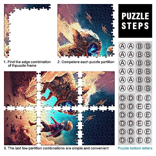 Monstruo alienígena Puzzles de 1000 piezas para adultos Puzzle de Madera Adolescentes Niños 19,7 x 29,5 Pulgadas
