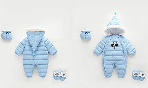 Morbuy Mono con Capucha Bebes, Invierno bebé niña niños Disfraz Navidad Abajo algodón Onesies (80cm (0-3 Meses), Azul)