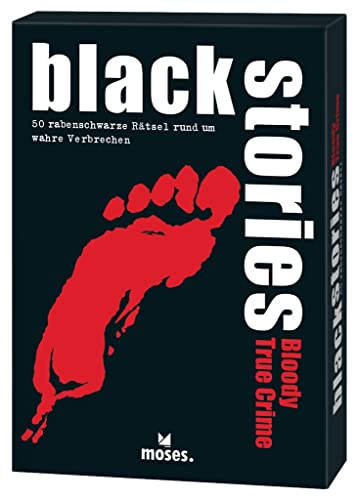 moses 52068 Black Stories Bloody True Crime-50 - Juego de Cartas (100% Historias verdaderas)