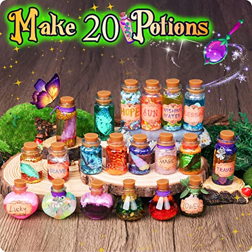 Mostof Kits de pociones de hadas retro para niños, mezcla 20 pociones mágicas con cristal de energía