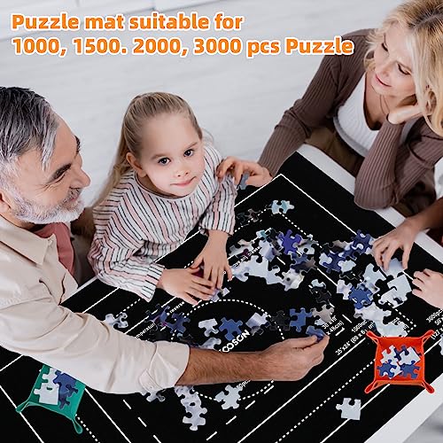 MOZOOSON Tapete Puzzle, Tapete Puzzle 3000 2000 1500 Piezas, Puzzle Mat Roll Up Puzzle Pad, Estera de Rompecabezas Portátil, Tapete para Enrollar Puzzles, Alfombra Guarda Puzzle