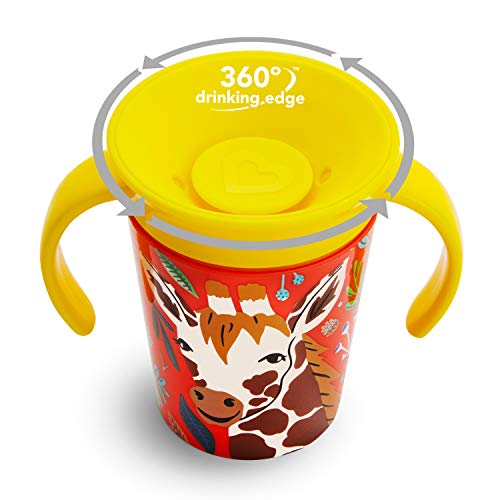 Munchkin Miracle 360 grados Wildlove Vaso de Entrenamiento con Asas, Set de 1, Jirafa, 177 ml
