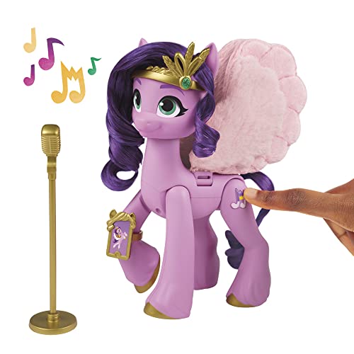 My Little Pony: A New Generation, Princesa Petals Star cantante, Poney Rose de 15 cm Quién Chante y Juga de la Música, multicolor