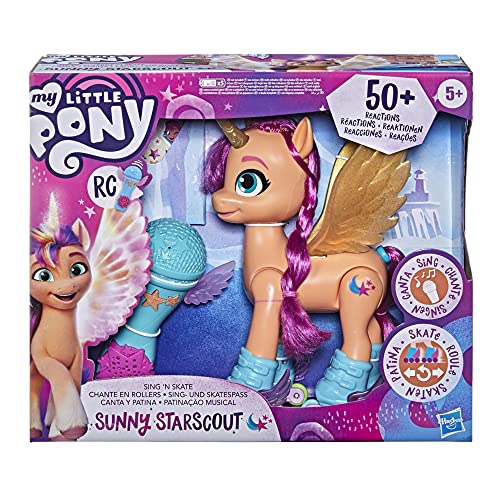 My Little Pony: A New Generation - Sunny Starscout Canta y Patina - Juguete Interactivo de 22,5 cm, a Control Remoto, 50 reacciones y Luces