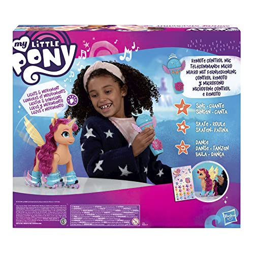 My Little Pony: A New Generation - Sunny Starscout Canta y Patina - Juguete Interactivo de 22,5 cm, a Control Remoto, 50 reacciones y Luces