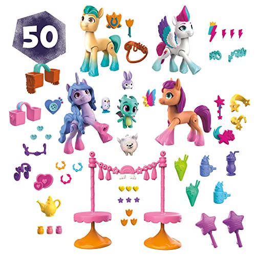 My Little Pony: Deja tu Huella - Fiesta en la bahía - Juguete con 4 Figuras de Ponis y Accesorios - A Partir de 5 años