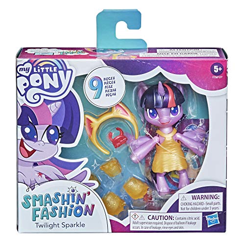 My little Pony Smashin' Fashion-Juego de Mariposas Twilight Sparkle (7,5 cm) con Accesorios de Moda y Sorpresa, 9 Piezas (Hasbro F1756)