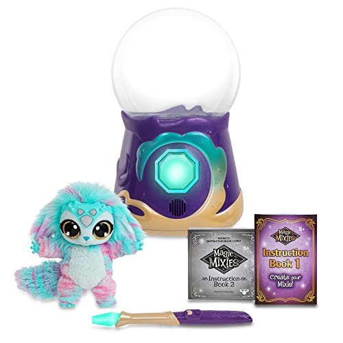 My Magic Mixies - Crystal Ball Blue, juguete interactivo de magia, bola de cristal mágica con luces, efectos y sonidos, y un muñeco de peluche suave para cuidar, con accesorios, Famosa (MGX06000)