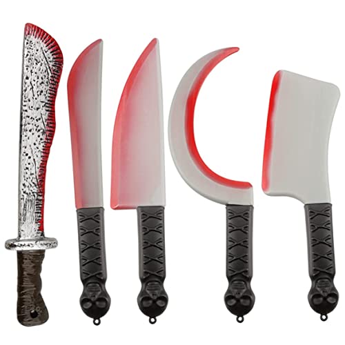 Naisicatar Halloween Bloody Cutter, accesorios de machete de plástico de Halloween Simulation de Halloween, accesorios de machete de miedo y halloween con sangre falsa