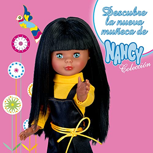 Nancy Colección - Nancy Disco Reedición de los años 80, muñeca de coleccionismo clásica, con pelo moreno, ropa y accesorios ochenteros, para coleccionistas y desde 3 años, Famosa (NAL03000)