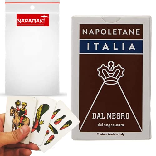 NARAMAKI® Dal Negro Napoletane Italia - Juego de cartas regionales plastificadas con estuche marrón - Juegos de mesa