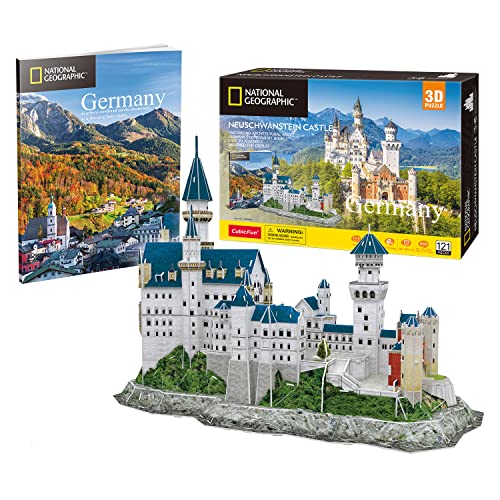 National Geographic - Puzzle 3D Castillo Neuschwanstein | Puzzles 3D | Maquetas para Construir Adultos Y Niños | Puzzle 3D Adultos | Puzzle 3D Niños | 121 Piezas