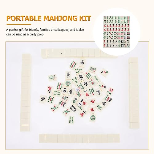 NEWFUN Mini Mahjong portátil Tradicional Juego de Mahjong Chino, 20*14*10mm,Adecuado para Juegos Familiares Fiestas Amigos reunión Juegos para Adultos para Pasar el Tiempo Aburrido, Juegos Divertidos.