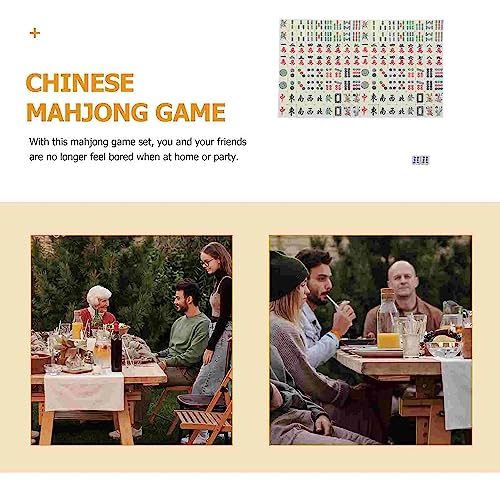NEWFUN Mini Mahjong portátil Tradicional Juego de Mahjong Chino, 20*14*10mm,Adecuado para Juegos Familiares Fiestas Amigos reunión Juegos para Adultos para Pasar el Tiempo Aburrido, Juegos Divertidos.
