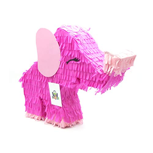 Nislai® Piñata Elefante | Ideal para la fiesta de cumpleaños | bodas | despedida de soltera o para jugar a la piñata | tamaño approx. 43x33x10 cm
