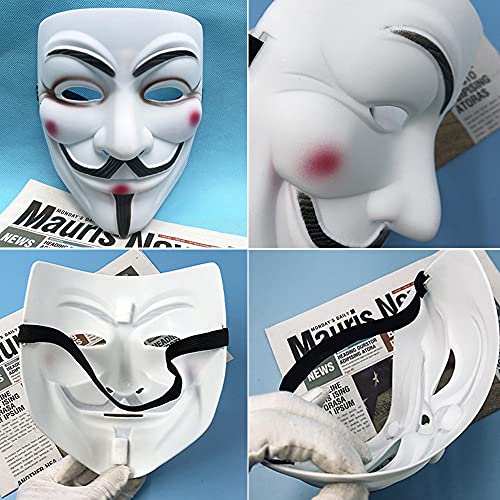 NIWWIN V para las máscaras de VENDETTA, Decoración de la máscara de Halloween, Festival Disfraces de disfraces, accesorios de la cubierta de la cara del rave,3 pedazo