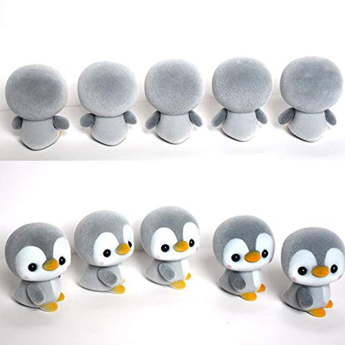 Nosii Pingüino de plástico de Juguete de Terciopelo pingüino muñeca Mini Lindo plástico Superficie de Peluche Animal muñeca bebé Mano Juguete (Color : Grey)