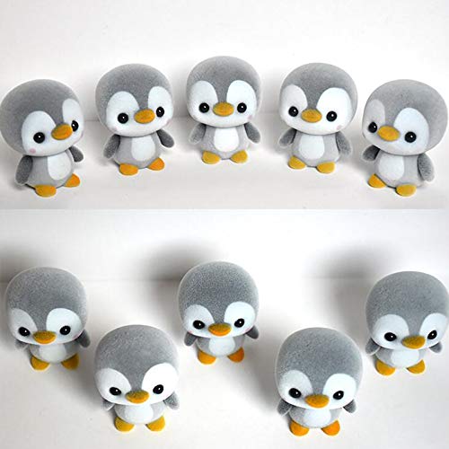 Nosii Pingüino de plástico de Juguete de Terciopelo pingüino muñeca Mini Lindo plástico Superficie de Peluche Animal muñeca bebé Mano Juguete (Color : Grey)