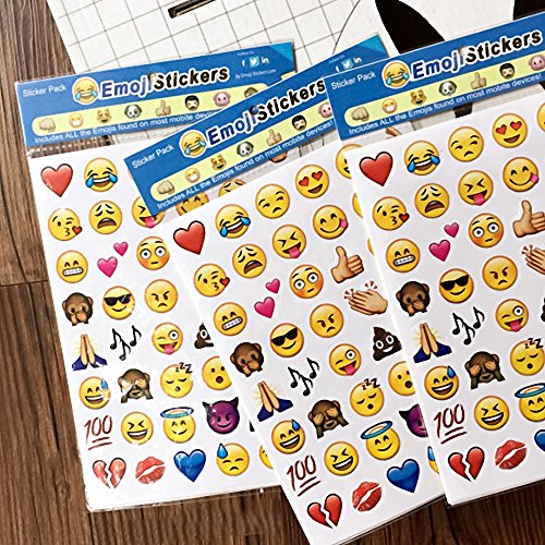 NOVSIX 16 Pack Emoji Sticker Set, Instagram, Facebook, Twitter, Pegatina Emoji de iPhone, 2 tamaños