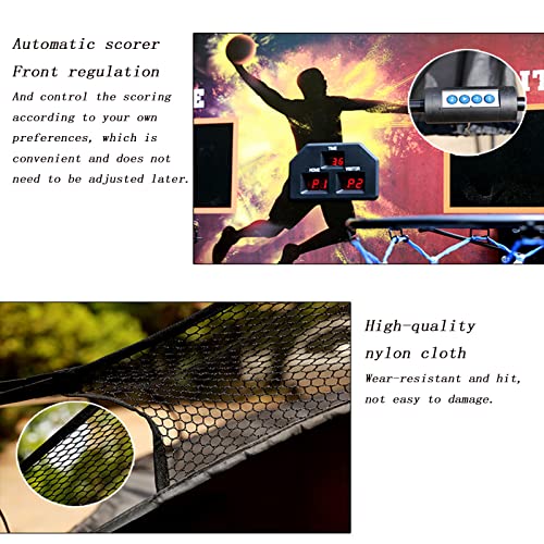 NOWLIN Máquina de Tiro electrónica Plegable de puntuación automática, Soporte de Baloncesto, Videojuego, Juego de Tiro de Baloncesto Adecuado para Jardines al Aire Libre (Single)