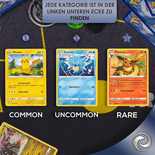 Odisey Juego de 50 cartas originales de Pokémon en alemán para calendario de Adviento 2023, 10 holo/inverso holo y 1 raro, cada juego es único, 50 cartas diferentes de Pokémon, incluye mangas Odisey