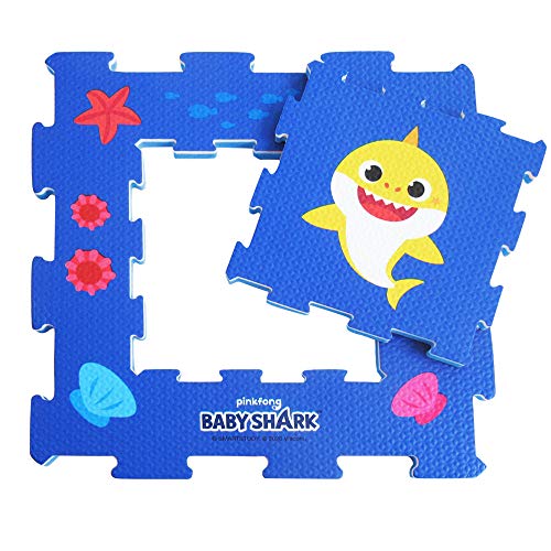 ODS - Baby Shark - Alfombra de Rompecabezas con 12 Azulejos de Espuma, Ideal para Decorar la habitación, Jugar y Gatear, 48806
