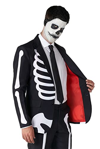 OFFSTREAM Disfraz de Halloween y carnaval para hombre – DC Comics Joker y esqueleto con chaqueta y pantalón