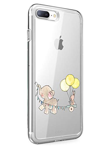 Oihxse Animal Serie Case Compatible con iPhone 5/5S/SE Funda Transparente Suave Silicona Elefante Conejo Patrón Protector Carcasa Ultra-Delgado Creativa Anti-Choque Cover (A15)
