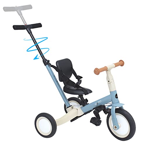 Olmitos - Triciclo Evolutivo de Bebé 5 en 1 GYRO - Bicicleta Niños Desde 1 Año hasta 5 años - De Triciclo a Bicicleta con o sin Pedales – Adaptable y transformable (Azul)