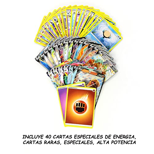 Only faith 50 Cartas 1 Caja metálica Una cajita de Metal dragón Juego Vmax Brillantes Arcoiris Astros coleccionables (1 Cajitas con 50 Cartas)