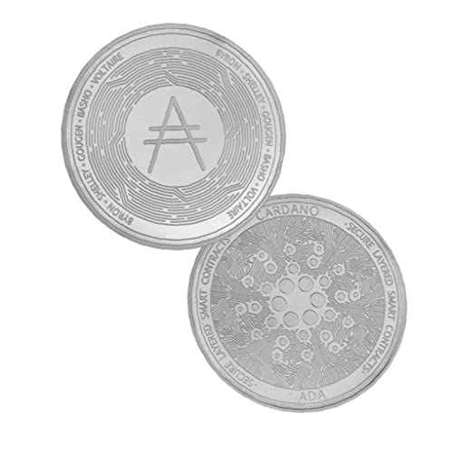 Onsinic Colección Cardano Cryptocurrency Silver Coin Bitcoin Art Collection Regalo Conmemorativo Físico