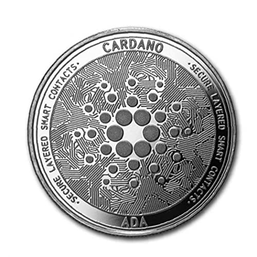 Onsinic Colección Cardano Cryptocurrency Silver Coin Bitcoin Art Collection Regalo Conmemorativo Físico
