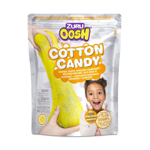 Oosh Cotton Candy, Squishy, Stretchy Slime, (Amarillo), Bolsa Grande 100g