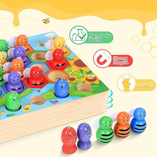 Ophy Juguetes Montessori de Combinación de Color para Contar - Juguetes Apilar Habilidades Matemáticas y Clasificación Juguetes Educativos con Tazas Y Pinzas Regalo Niños 2 3 4 5 Años Juego de Pesca