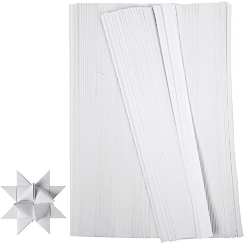 Origami - Tiras de papel para manualidades (10 mm, 500 unidades), color blanco
